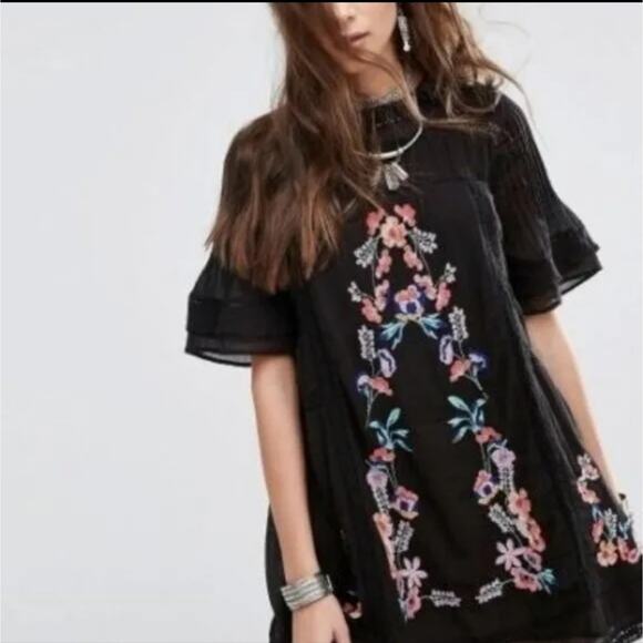Free People Perfectly Victorian Embroidered Small Dress - Picture 2 of 9